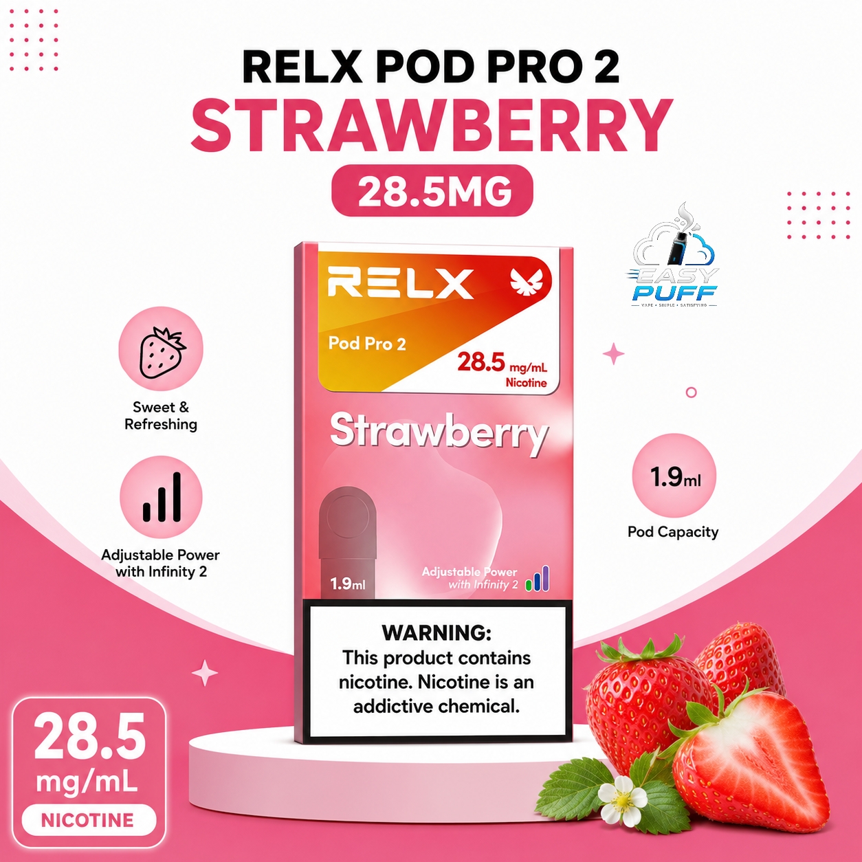 Picsart_26-07-31_00-20-02-604 RELX Pod Pro 2 Strawberry 28.5mg in Dubai UAE - Image 1